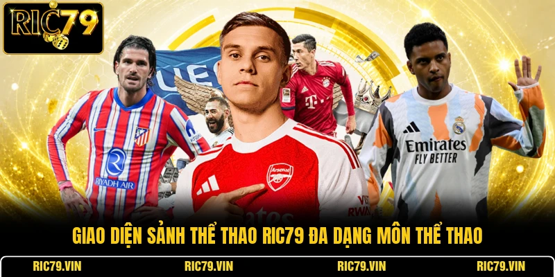 Giao diện sảnh thể thao RIC79 đa dạng môn thể thao
